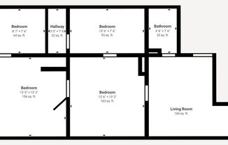 2 beds, 1 bath, $850, Unit Front Up