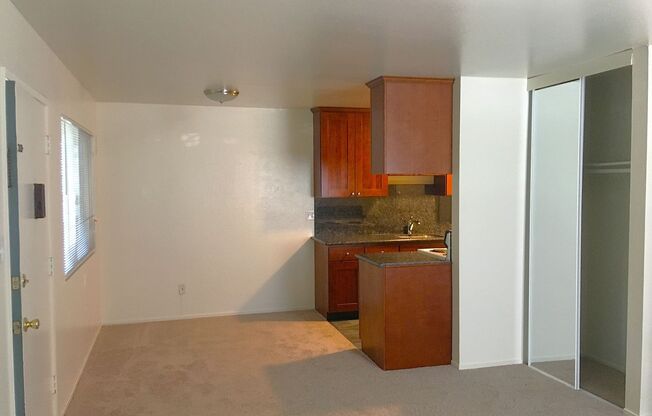 This is a large 2-bdr in a convenient, Freshly painted, updated kitchen counter tops and cabinets