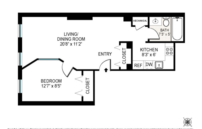 1 bed, 1 bath, 600 sqft, $3,100, Unit 2A