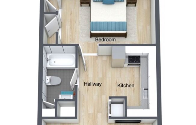 1 bed, 1 bath, 416 sqft, $995
