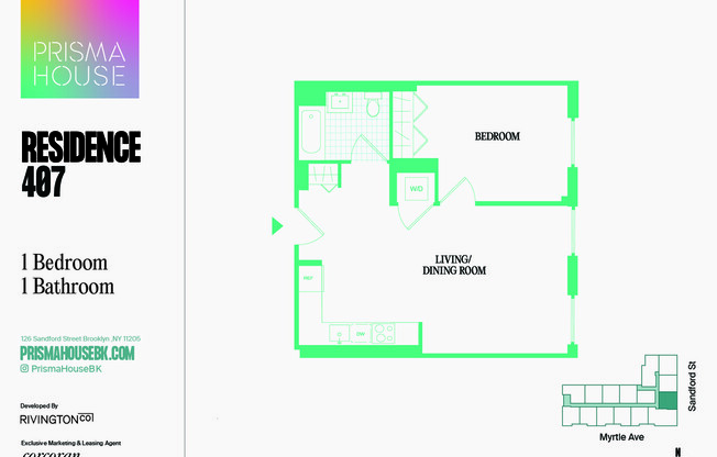 1 bed, 1 bath, $3,875, Unit 407