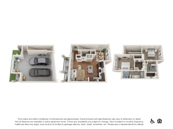 2 beds, 2.5 baths, 1,357 sqft, $2,145