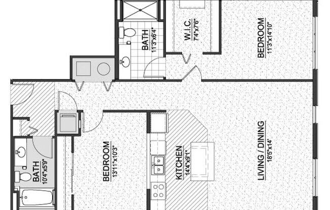 2 beds, 2 baths, 1,155 sqft, $2,095, Unit 651