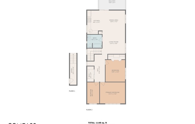 3 beds, 1 bath, 1,148 sqft, $3,200, Unit 2