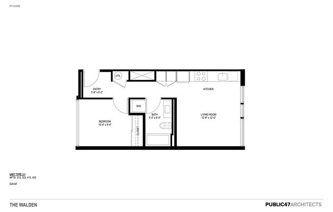 1 bed, 1 bath, 485 sqft, $1,750, Unit Unit 306