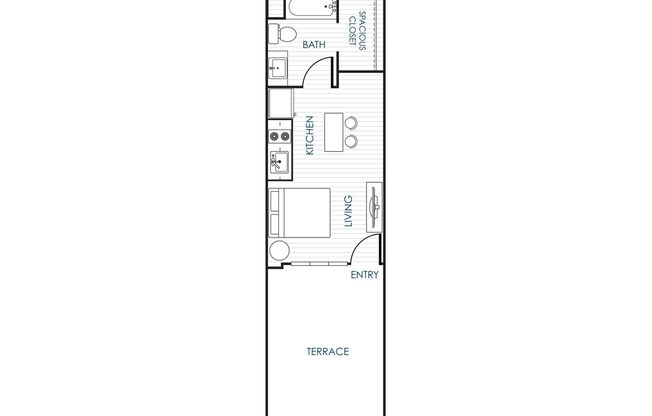 Studio, 1 bath, 387 sqft, $2,135