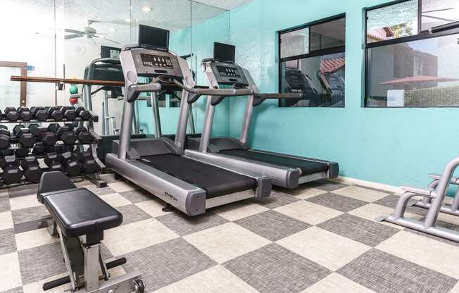 Treadmill in fitness center