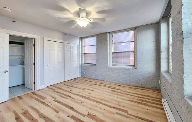 Loft style condo with 2bed 1.5bath, elevator building with parking.