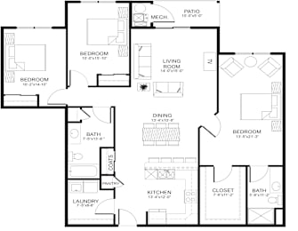 3 beds, 2 baths, 1,358 sqft, $1,547