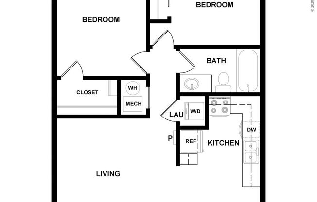 2 beds, 1 bath, 682 sqft, $1,577