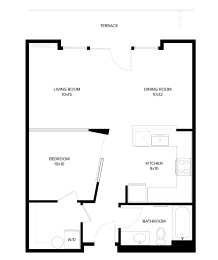 Studio, 1 bath, 717 sqft, $1,710