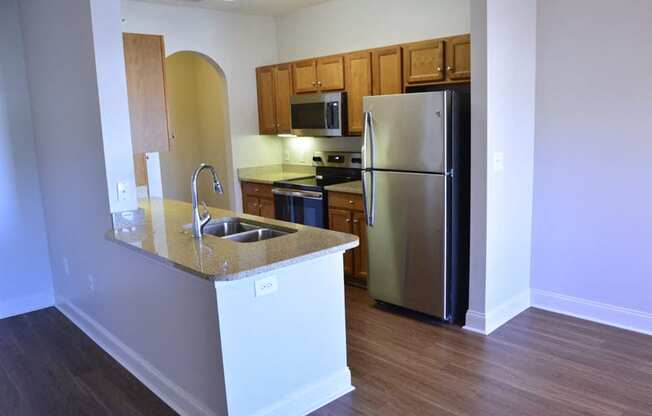 model apartment kitchen