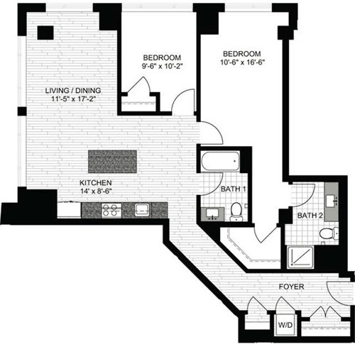 2 beds, 2 baths, 1,194 sqft, $4,315, Unit 0710