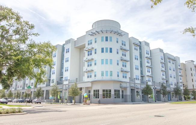 Blue building exterior