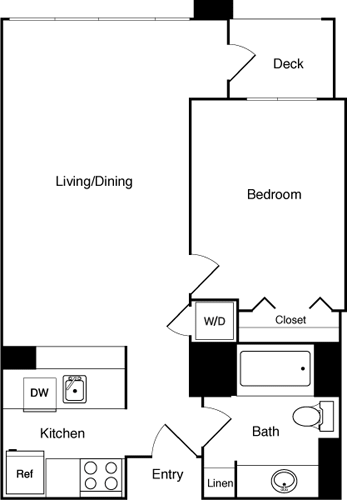 1 bed, 1 bath, 691 sqft, $2,288