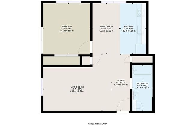 1 bed, 1 bath, 610 sqft, $1,100, Unit 72