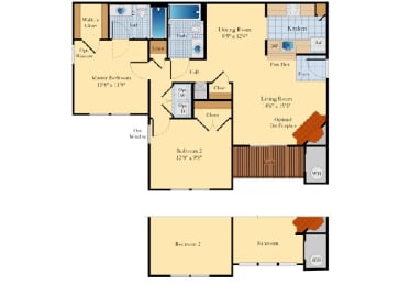 2 beds, 2 baths, 1,039 sqft, $1,993