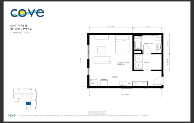 Studio, 1 bath, 469 sqft, $1,325, Unit APT 512