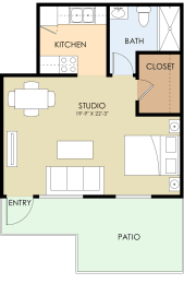 Studio, 1 bath, 410 sqft, $2,125