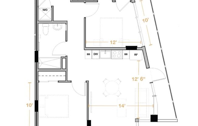 2 beds, 2 baths, 816 sqft, $4,210, Unit 409