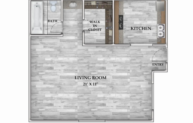 Studio, 1 bath, 368 sqft, $603, Unit 3-110