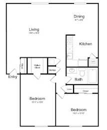 2 beds, 1 bath, 1,038 sqft, $1,721