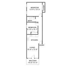 2 beds, 1 bath, 717 sqft, $2,020