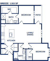 2 beds, 2 baths, 1,193 sqft, $1,899