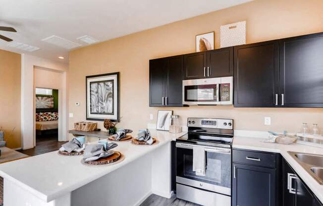 Electric Range In Kitchen at Avilla Deer Valley, Arizona, 85085