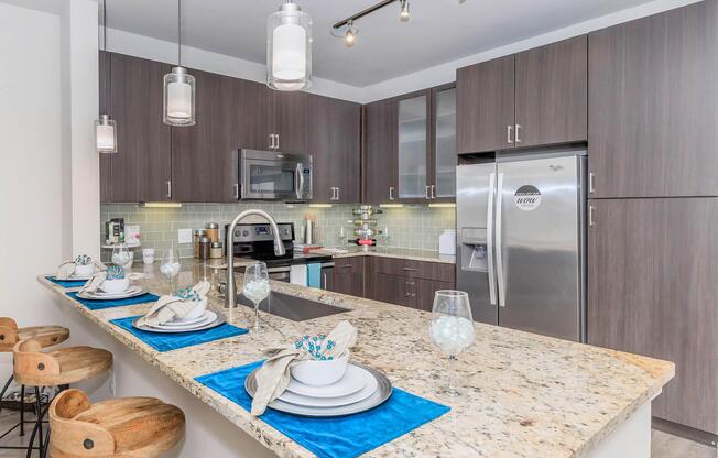 a kitchen with a sink and a counter