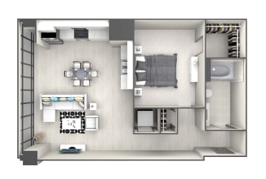 1 bed, 1 bath, 663 sqft, $2,338