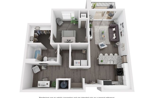 1 bed, 1 bath, 707 sqft, $1,515, Unit 214