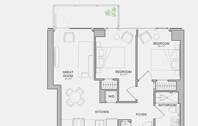 2 beds, 1 bath, $6,050, Unit 823