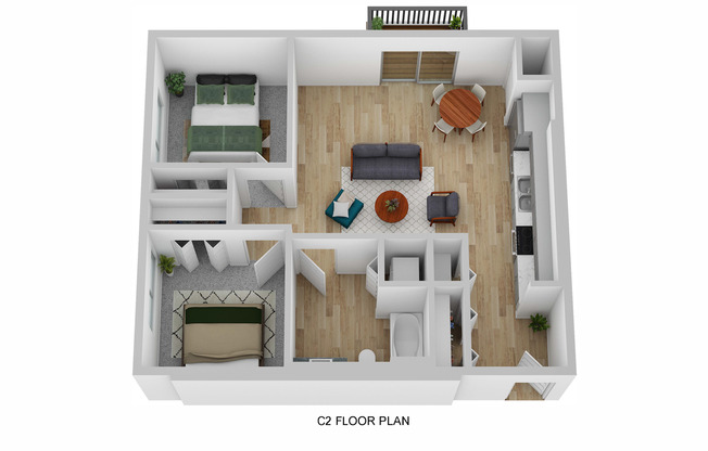 2 beds, 1 bath, 913 sqft, $1,975, Unit 401