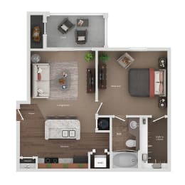 1 bed, 1 bath, 735 sqft, $1,271