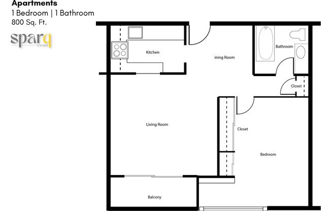 1 bed, 1 bath, 800 sqft, $1,525, Unit 116