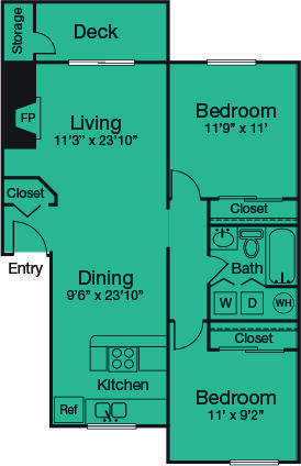 1 bed, 1 bath, 514 sqft, $1,600