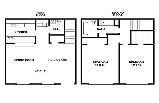 2 beds, 1.5 baths, 1,070 sqft, $1,391