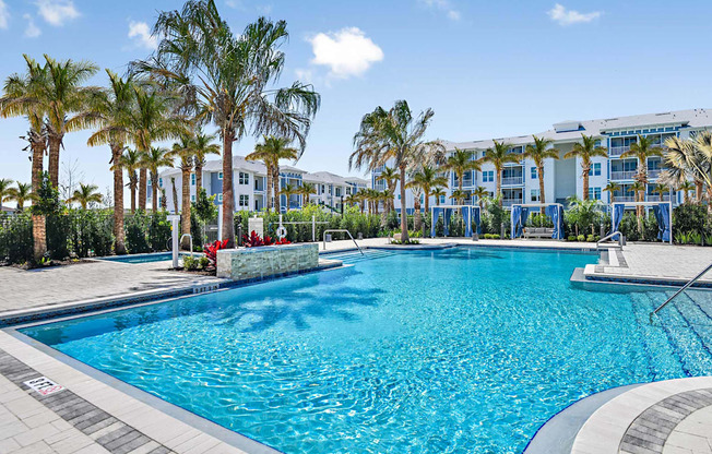 Resort Pool at The Gallery Luxury Apartments in Trinity, FL