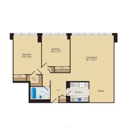 2 beds, 1 bath, 1,110 sqft, $2,610