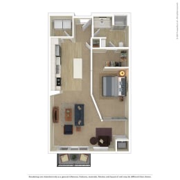 1 bed, 1 bath, 875 sqft, $1,821