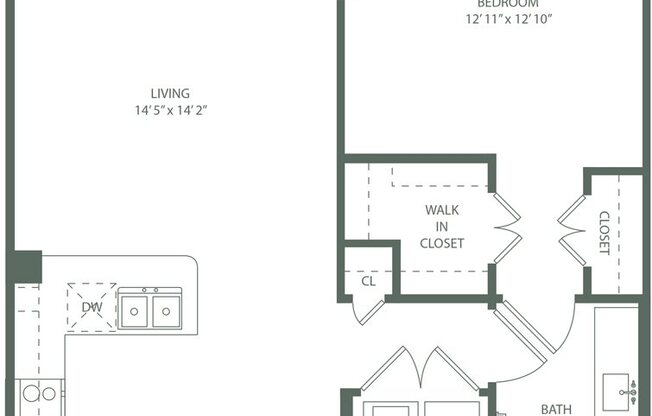 1 bed, 1 bath, 837 sqft, $1,665
