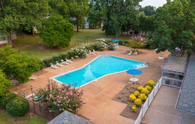swimming pool at Malibu at Martin Apartments in Huntsville, Alabama