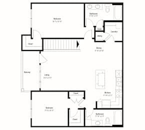 2 beds, 2 baths, 1,185 sqft, $1,716