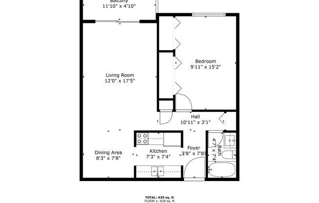 1 bed, 1 bath, 624 sqft, $1,025, Unit 307