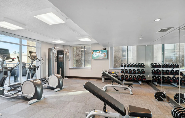 Bright and modern in-building gym