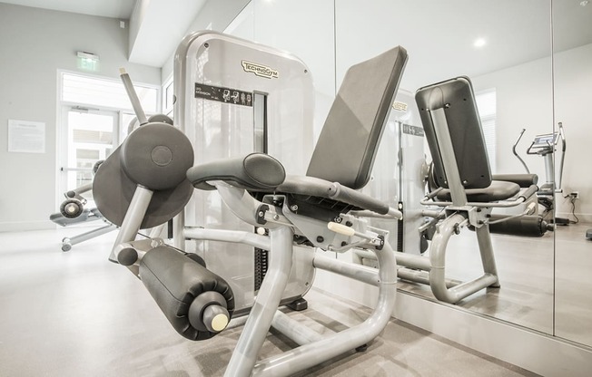 Fitness center with weight machine