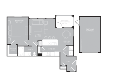 1 bed, 1 bath, 823 sqft, $1,383