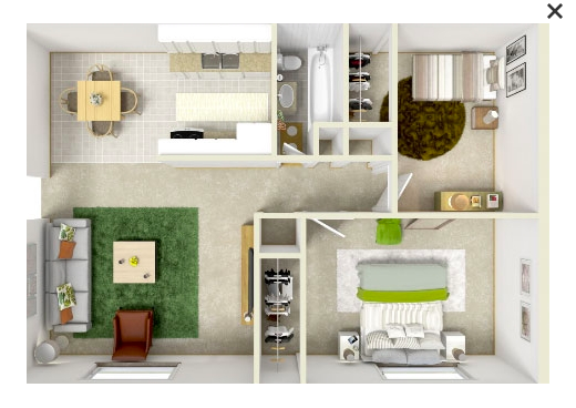 2 beds, 1 bath, 799 sqft, $1,045