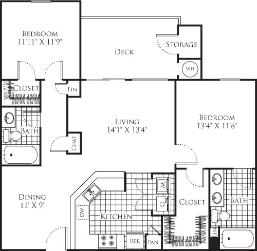 2 beds, 2 baths, 1,092 sqft, $2,870, Unit 7216